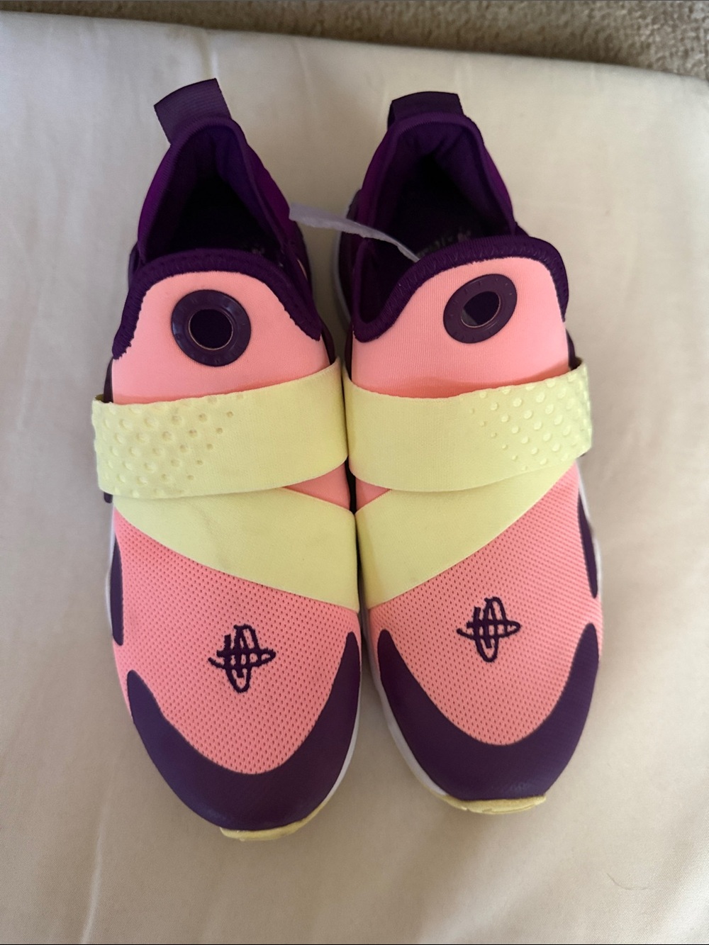 Girls' Slip-On Athletic Shoes in Pink, Purple & Yellow